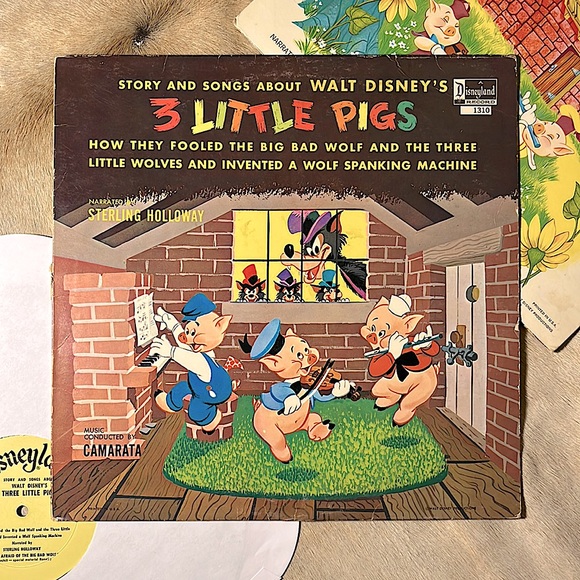 Walt Disney’s “Three Little Pigs” Vinyl LP - Picture 1 of 5